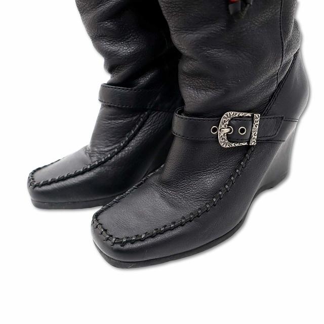 ANNA SUI アナスイ　レザーブーツ　エナメルリボン ANNA SUI アナスイ レザーブーツ エナメルリボン