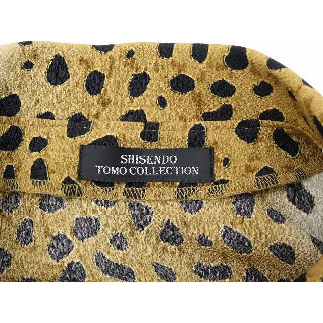 詩仙堂 トモコレクション ちりめん ステンカラー ロングコート レオパード