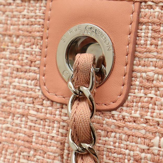 CHANEL シャネル A67001 ドーヴィル MM ツイード ラメロゴ刺繍 CHANEL シャネル A67001 ドーヴィル MM ツイード ラメロゴ刺繍