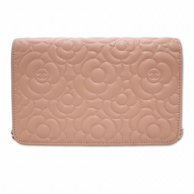 CHANEL シャネル キャビアスキン カメリア エンボス チェーン  