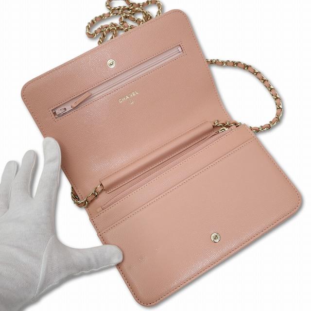 CHANEL シャネル キャビアスキン カメリア エンボス チェーン  