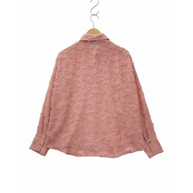 ZARA ザラ フラワー ジャガード ロングスリーブ シアー シャツ 
