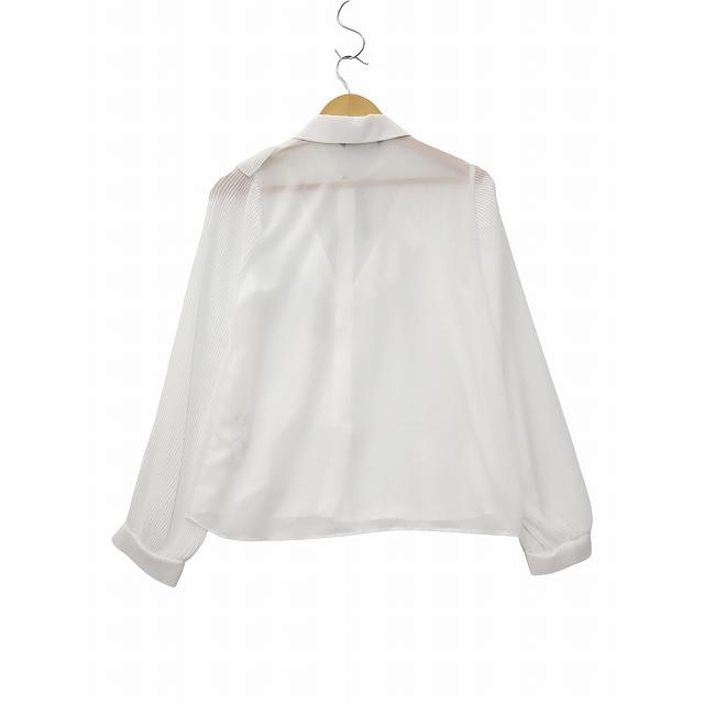ZARA（ザラ） リボン プリーツフリル プルオーバー シアー シャツ