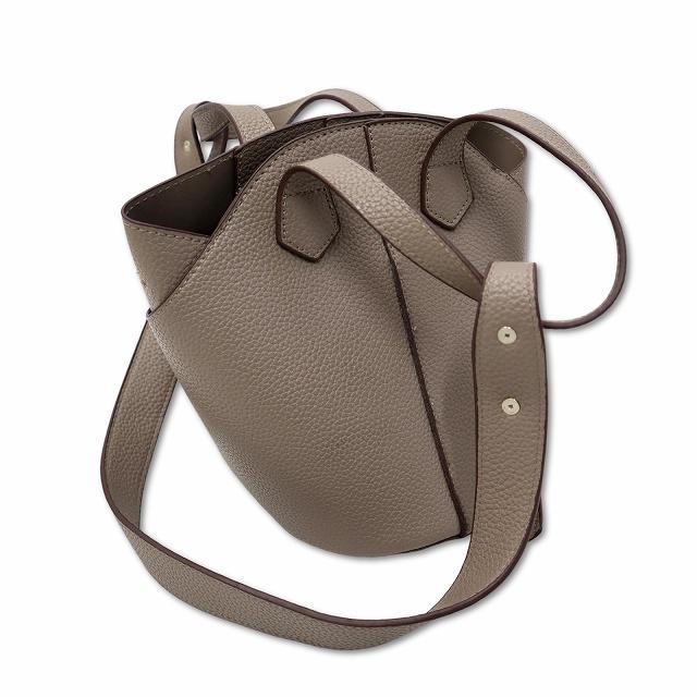 レザー バケツ型ショルダーバッグ ベージュ