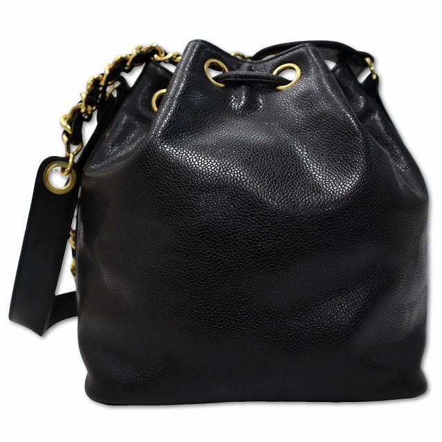 CHANEL シャネル キャビアスキン レザー デカココマーク チェーン 