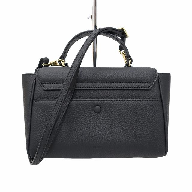 超美品】ヴァジックエバーミニハンドバッグレザー2wayショルダー黒