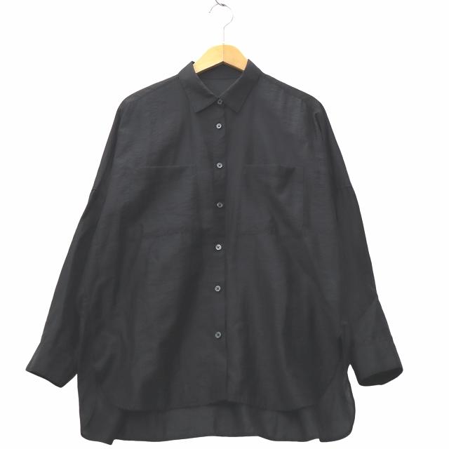 プラステ PLST シアードルマン ボリュームシャツ 長袖シャツ S BLACK 
