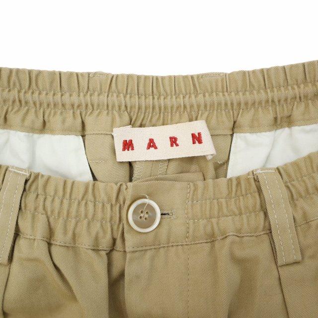MARNI / ボトム/46/コットン/ベージュ/PUMU0017A2 MARNI（マルニ） コットンギャバジン シャーリング 1P テーパード