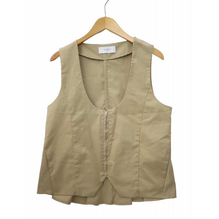 CYAN TOKYO ベージュ ベスト ☆再入荷☆早くも残りわずかです☆大人気☆リネンライクアーム