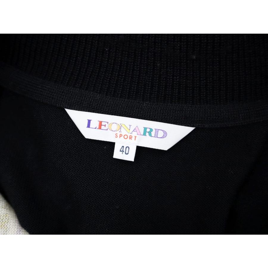 レオナールスポーツ ウールハーフジップ フラワー グレープ ニットセーター 40 レオナールスポーツ ウール ハーフジップ フラワー グレープ