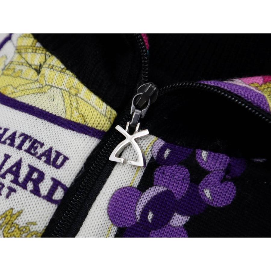 レオナールスポーツ ウールハーフジップ フラワー グレープ ニットセーター 40 レオナールスポーツ ウール ハーフジップ フラワー グレープ