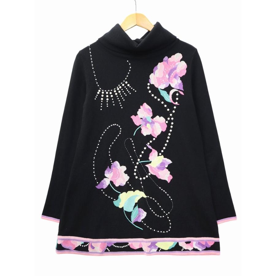 レオナール LEONARD SPORT 花柄タートルネックチュニックsize40
