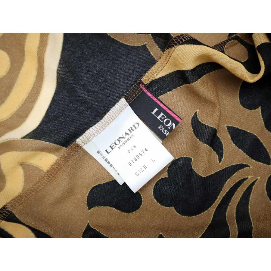 LEONARD（レオナール） LEONARD Vネック 長袖 総柄 シアー
