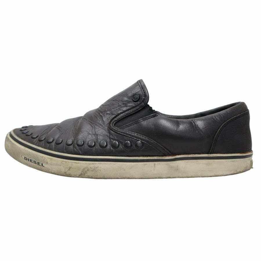 DIESEL ディーゼル SUB-WAYS II レザー スリッポン 28.5cm BLACK