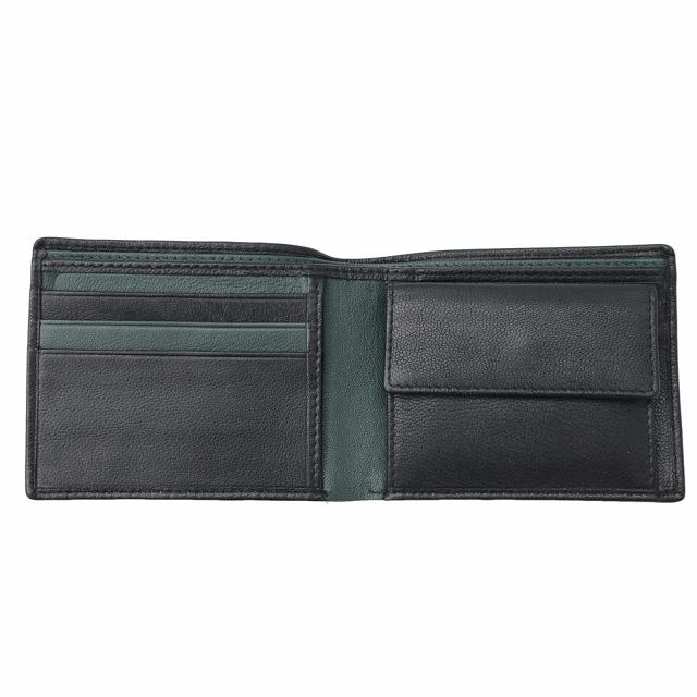 マレリー Marelli ラムレザー 二つ折り 財布 ウォレット BLACK