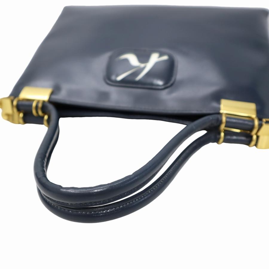 Kitamura（キタムラ） ポーチ付き レザー ハンドバッグ DARKBLUE