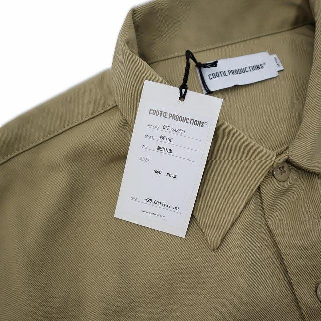 【中古】未使用品 クーティー COOTIE NYLON CHINO CLOTH L/S WORK SHIRT ナイロン チノクロス 長袖 ワークシャツ M 未使用品 クーティー COOTIE 2024AW NYLON CHINO CLOTH L/S WORK SHIRT