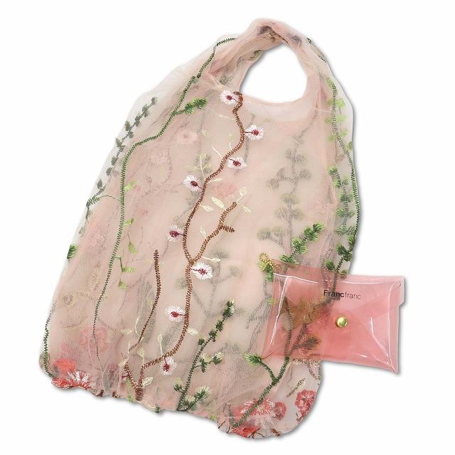 フランフラン Francfranc チュール 折りたたみ エコバッグ 花柄