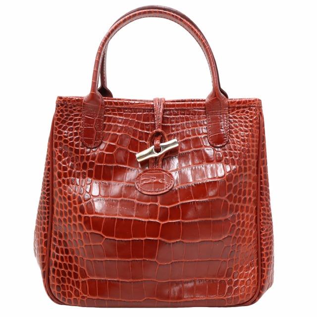 LONGCHAMP（ロンシャン） ロゾ クロコ型押し トートバッグ RED レッド 