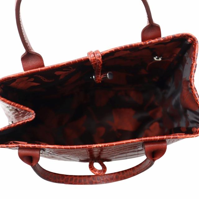 LONGCHAMP（ロンシャン） ロゾ クロコ型押し トートバッグ RED レッド 