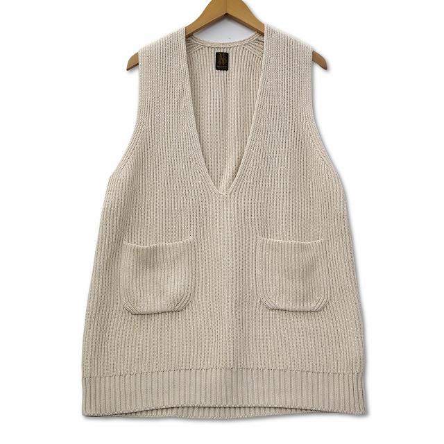 【中古】バトナー BATONER コットン Vネック ニット ベスト 2 ベージュ メンズ バトナー BATONER コットン Vネック ニット ベスト 2 ベージュ メンズ