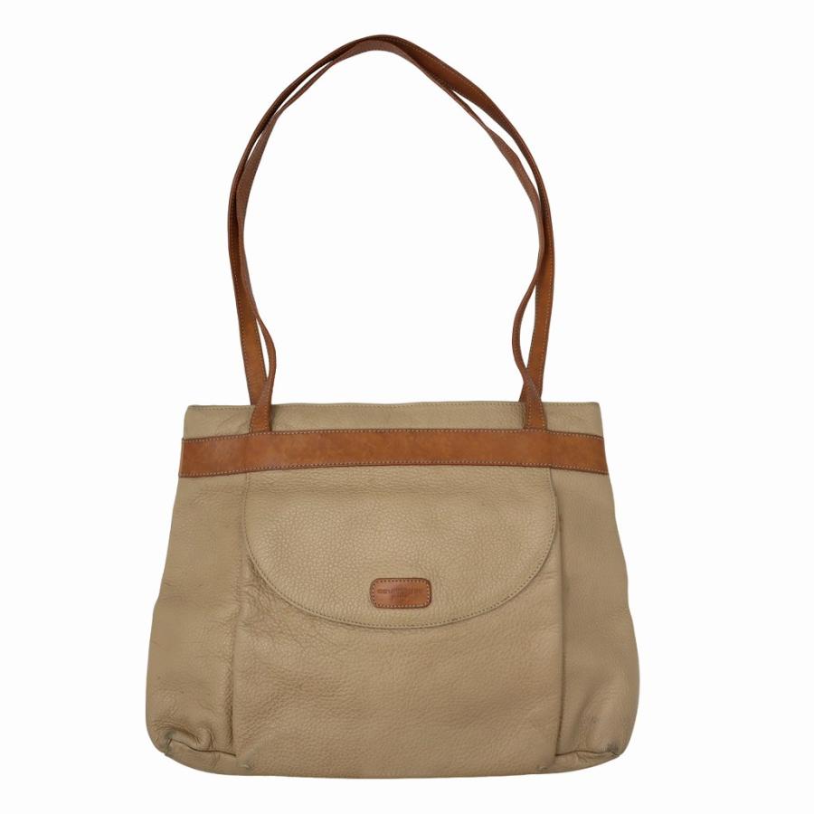 クレージュ courreges レザー ショルダー トートバッグ BEIGE(ベージュ