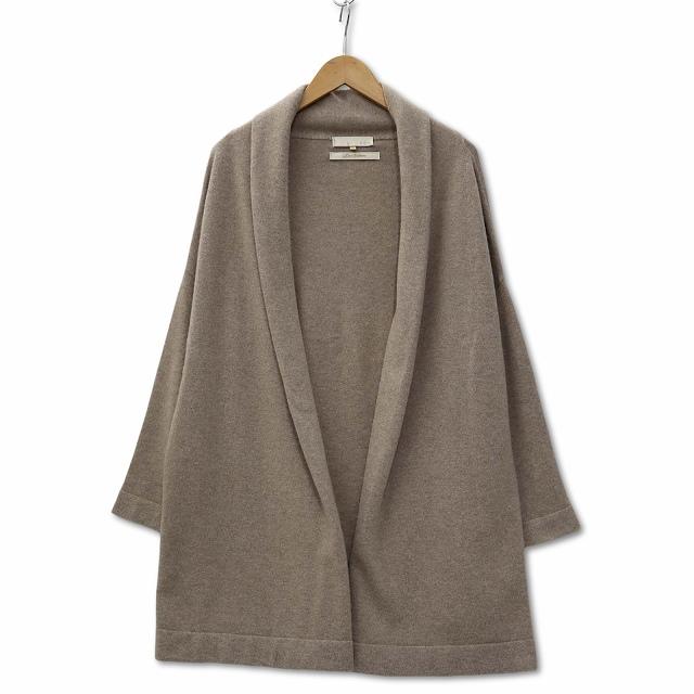自由区 オンワード樫山 洗える カシミヤ100％ ショールカラー トッパー 