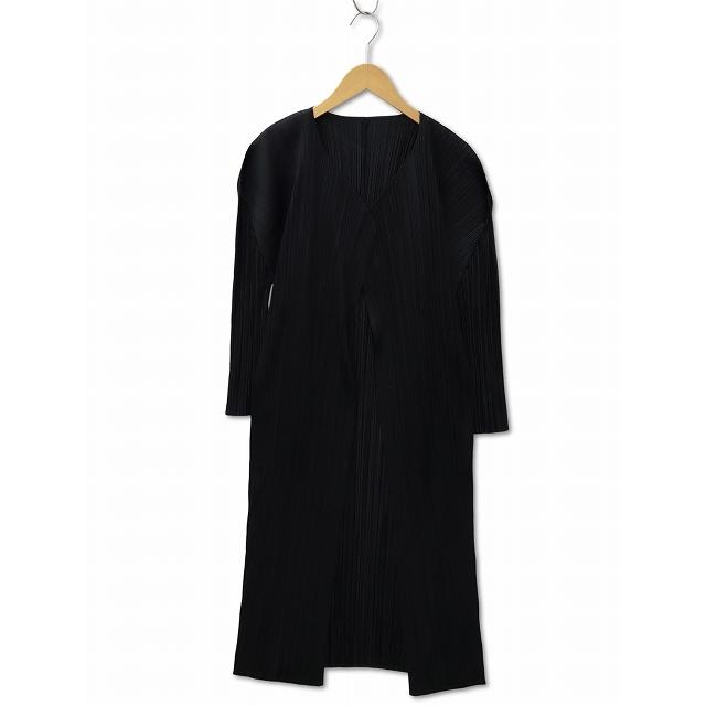 プリーツプリーズ PLEATS PLEASE 長袖 前開き プリーツ ロング 