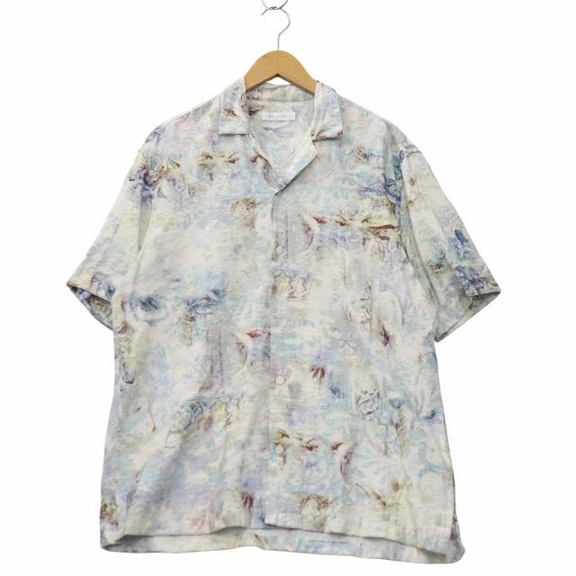 ZARA アブストラクトプリント ストレッチシャツ 人気】ZARA ザラ アブストラクトプリントストレッチシャツ 総柄シャツ