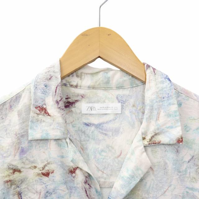 ZARA（ザラ） アブストラクト プリント シャツ M マルチカラー 7545