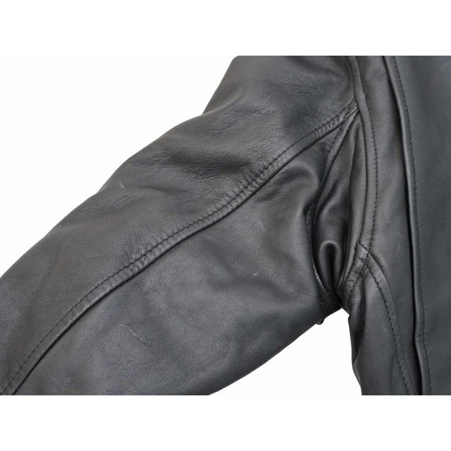 【中古】Liuqoo Leathers リューグーレザーズ スタンドカラー 馬革 ジャケット シングルライダース LL ブラック Liuqoo Leathers リューグーレザーズ スタンドカラー 馬革 ジャケット