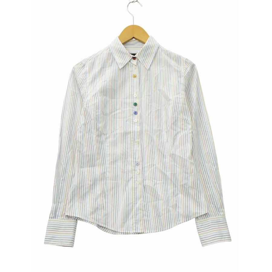 【美品】Paul Smith マルチストライプ 長袖シャツ ブラック×ホワイト Paul Smith BLACK（ポールスミス ブラック） ポールスミス ブラック