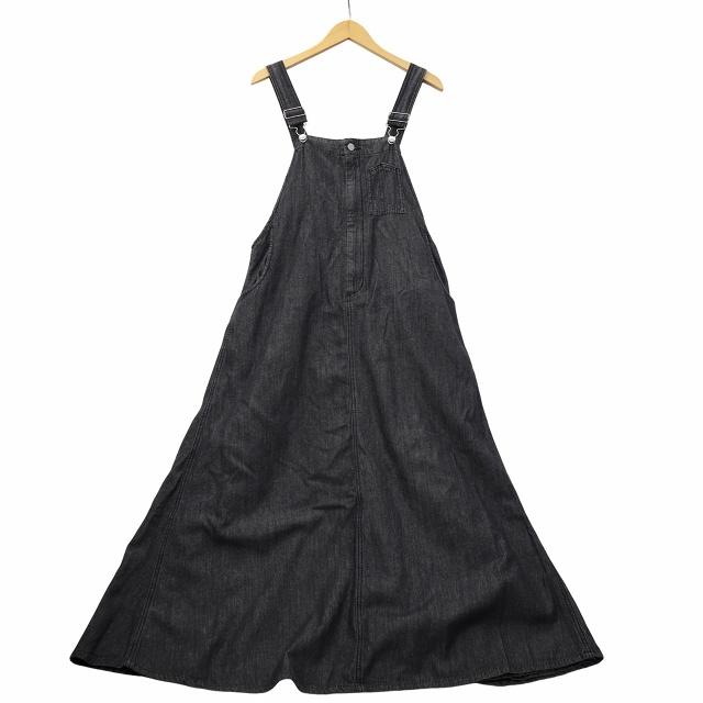 QTUME クチューム デニム プルオーバー サロペット スカート 38 BLACK 