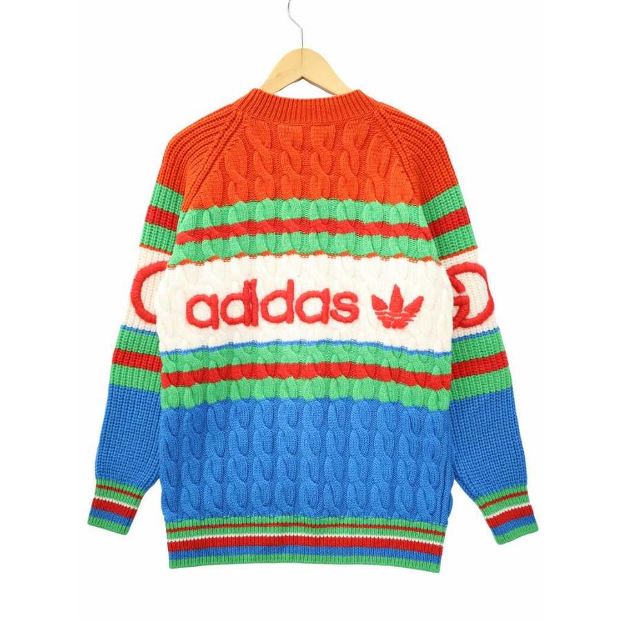 【中古】未使用品 グッチ GUCCI×adidas ウール モヘア クルーネック インターロッキングG ケーブルニット セーター XS GUCCI（グッチ） 未使用品 GUCCI GUCCI×adidas ウール モヘア クルー