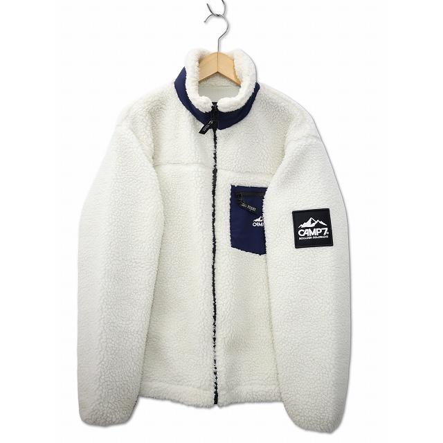 コムデギャルソン 七分袖ジャケット　アイボリー CAMP7 キャンプセブン ボア スタンドジャケット M WHITE(ホワイト
