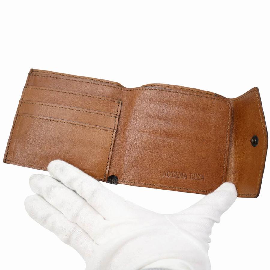 イビサ IBIZA AOYAMA レザー 二つ折り 財布 ウォレット BROWN(ブラウン