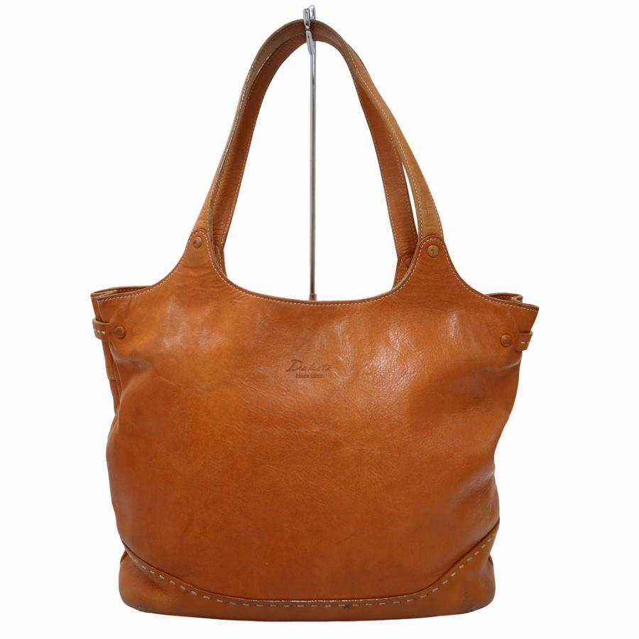 ダコタ Dakota ロゴ刻印 レザー 肩掛け トートバッグ ORANGEBROWN