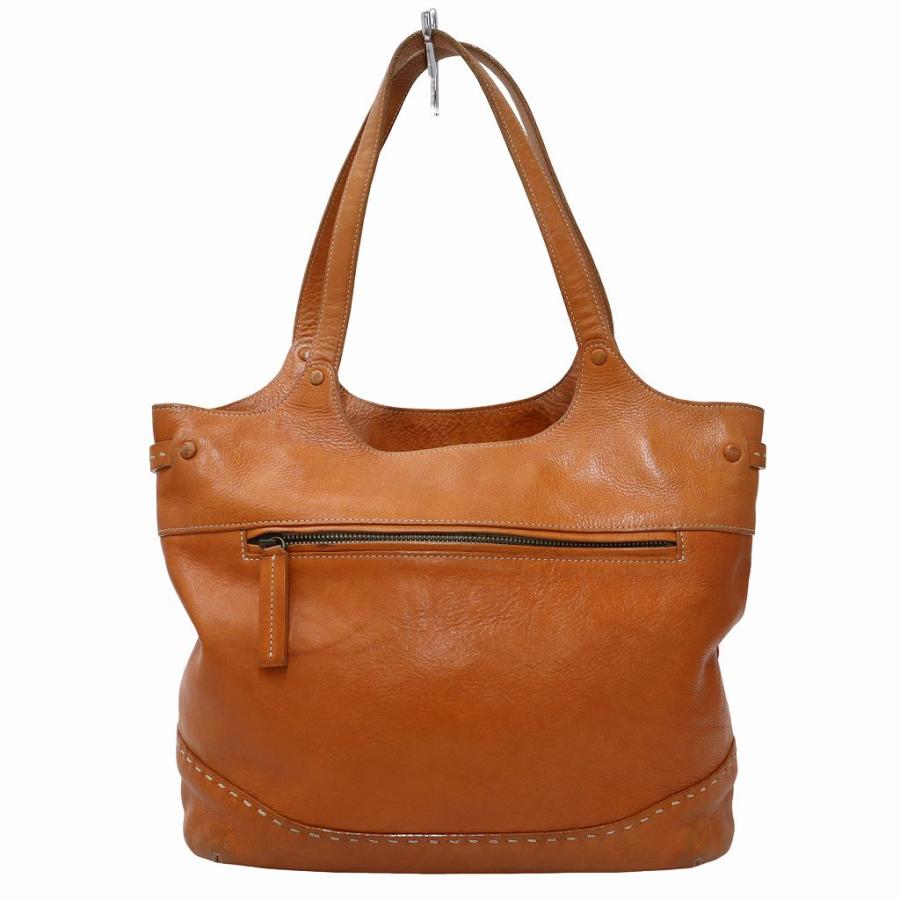 ダコタ Dakota ロゴ刻印 レザー 肩掛け トートバッグ ORANGEBROWN