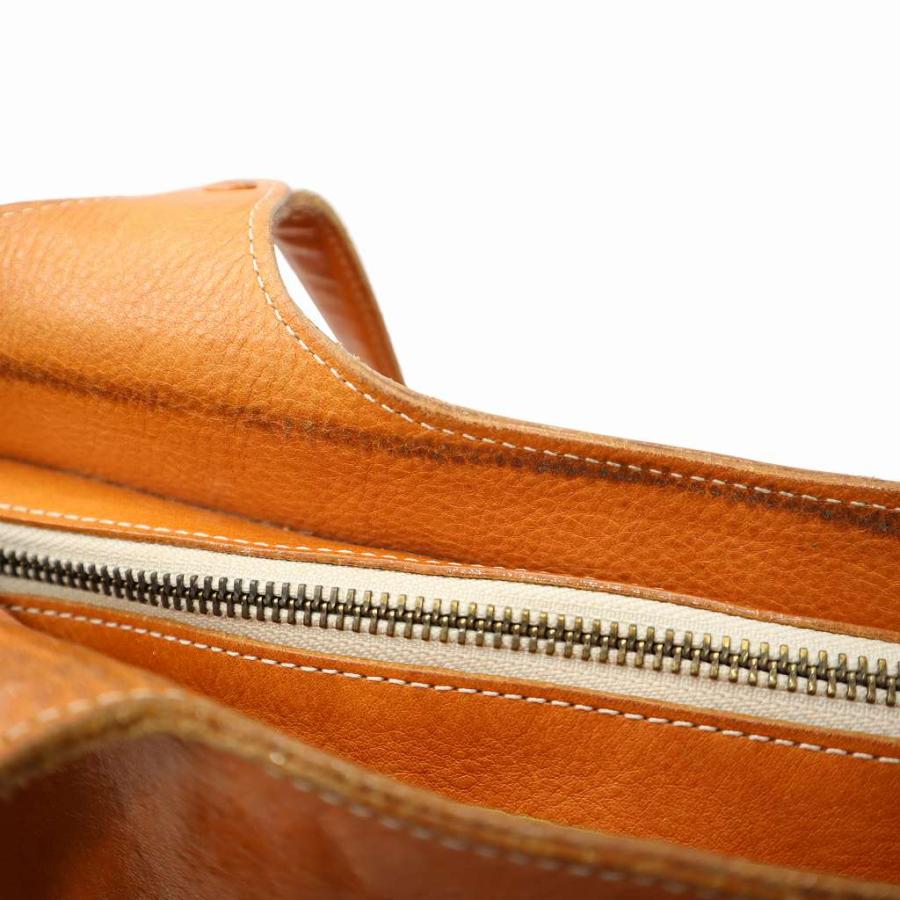 ダコタ Dakota ロゴ刻印 レザー 肩掛け トートバッグ ORANGEBROWN