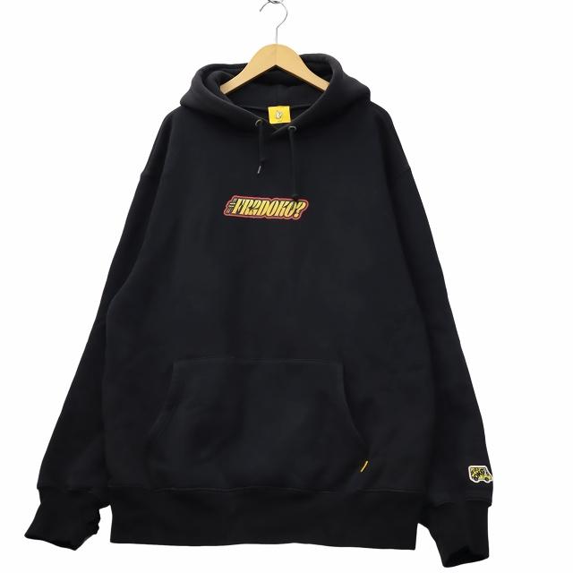 【中古】#FR2 DOKO エフアールツー ドコ プリント プルオーバー パーカー XL BLACK ブラック メンズ FR2 DOKO エフアールツー ドコ プリント プルオーバー パーカー XL