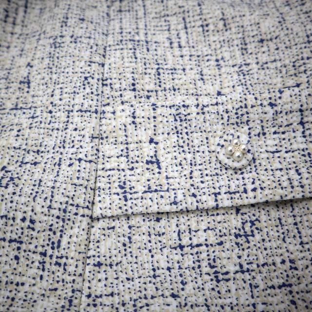 レリアン Leilian ノーカラー ツイード プリント ワンピース 9