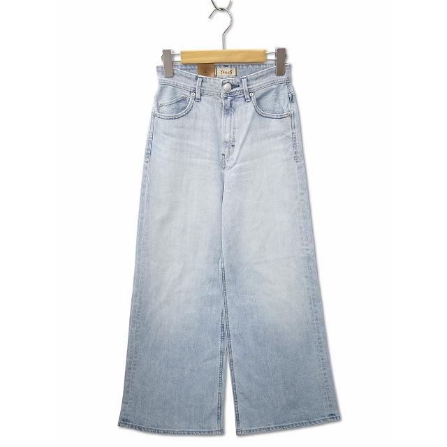 【中古】未使用品 ヤヌーク YANUK Wide Flare ウォッシュ加工 ワイド フレア デニムパンツ 23(S) MFT 未使用品 ヤヌーク YANUK Wide Flare ウォッシュ加工 ワイド フレア