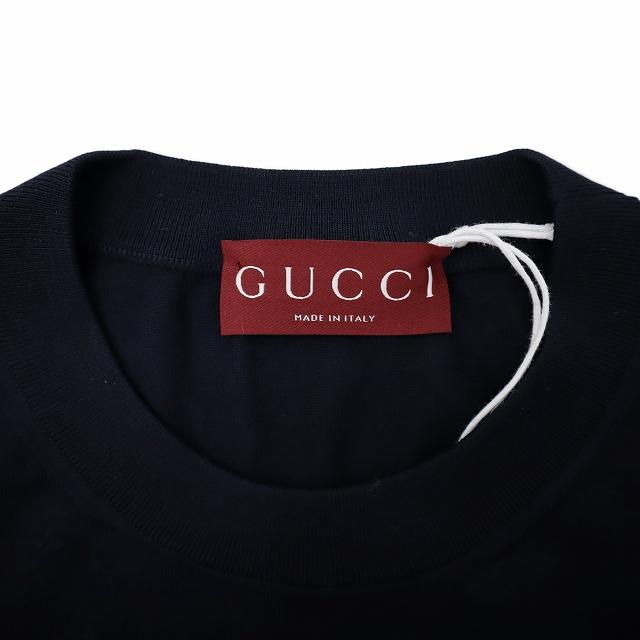 未使用品 グッチ GUCCI 2025SS 814531 クルーネック シェリーライン 長袖 ウール 薄手 ニット セーター L NAVY(ネイビー) メンズの画像