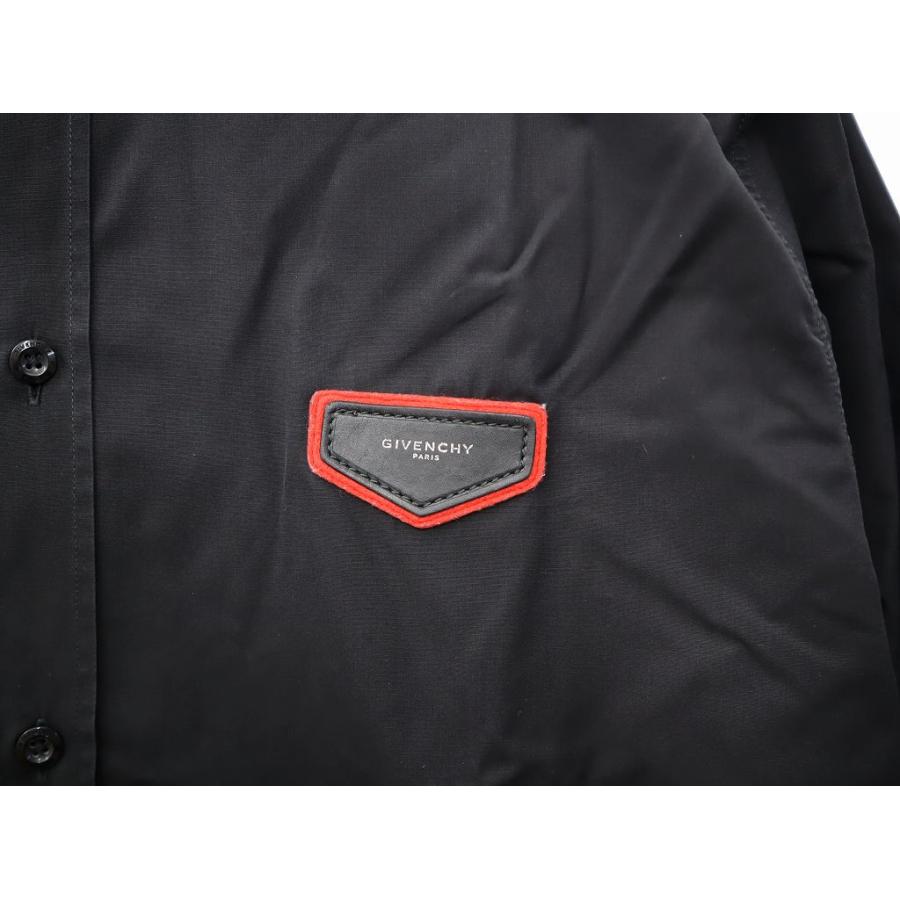 【中古】ジバンシィ GIVENCHY CONTEMPORARY FIT レザー パッチ ドレスシャツ 43(XL) BLACK(ブラック) 春秋 メンズ ジバンシィ GIVENCHY CONTEMPORARY FIT レザー パッチ ドレスシャツ 43