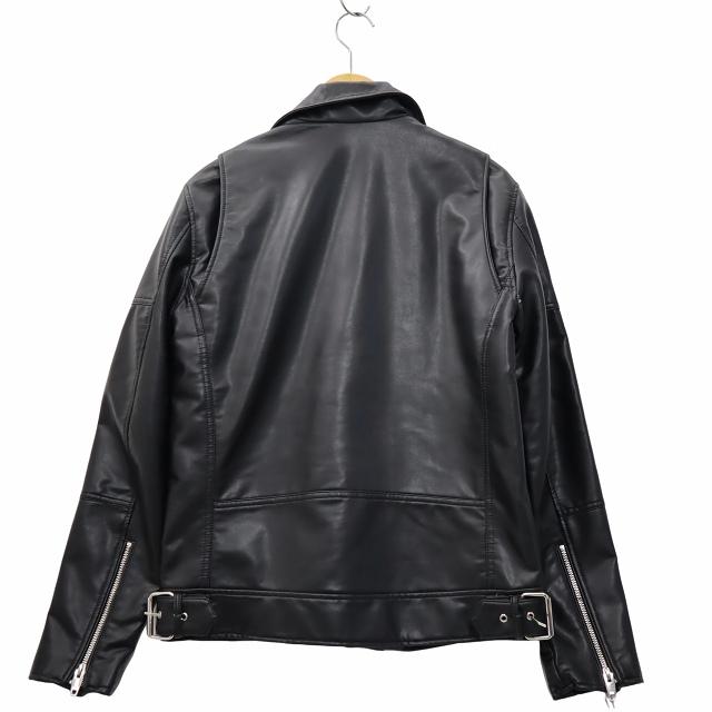 新品 ZARA ザラ ダブルライダースジャケット フェイクレザー ブラック　Ｍ ZARA（ザラ） フェイクレザー ダブル ライダースジャケット レディース