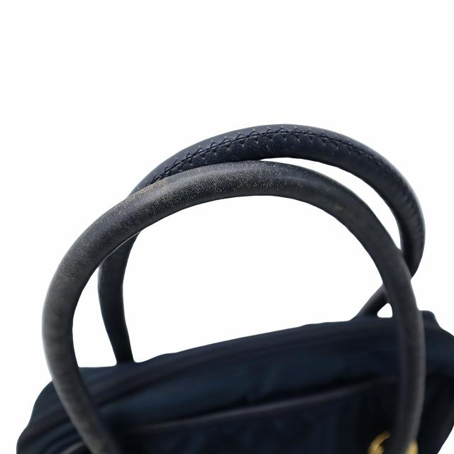 CELINE ネイビー 紺 レザーハンドバッグ CELINE（セリーヌ） ナイロン レザー ミニ ハンドバッグ NAVY ネイビー