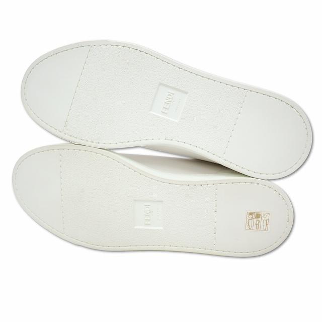 【中古】フェンディ FENDI 7E1379 レザー バグスアイ プリント スニーカー 6(25cm) WHITE(ホワイト) メンズ FENDI（フェンディ） FENDI 7E1379 レザー バグスアイ プリント