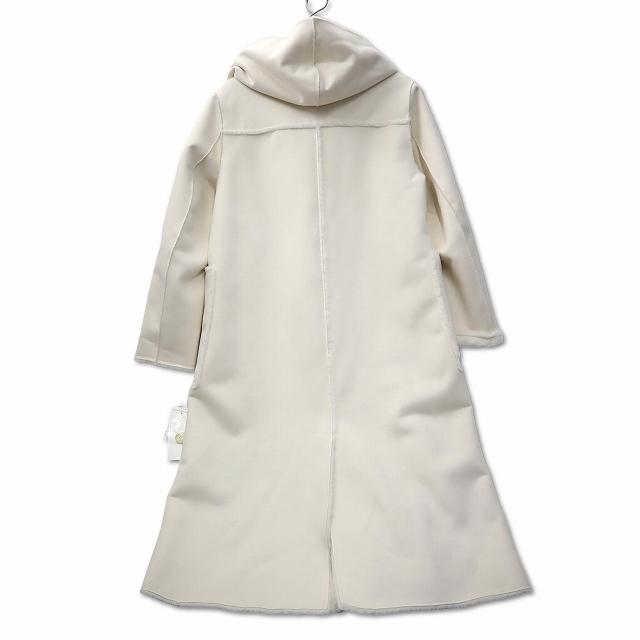 未使用品 DOSDIOSAS フェイクムートン フーディ コート 38 ホワイト