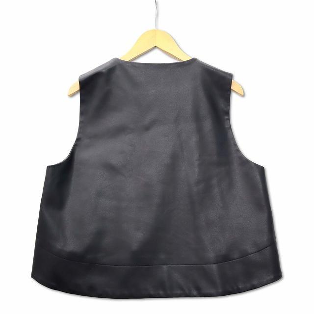 Tranche ブラック ネオプレン ベスト　xs中古 シアントーキョー CYAN TOKYO ヴィーガンレザーZIPベスト ブラック F