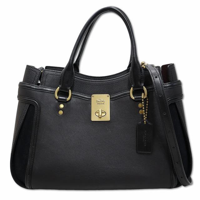 【中古】コーチ COACH 89075 レザー ハットン サッチェル 2way ショルダー ハンドバッグ BLACK(ブラック) レディース COACH（コーチ） COACH 89075 レザー ハットン サッチェル 2way